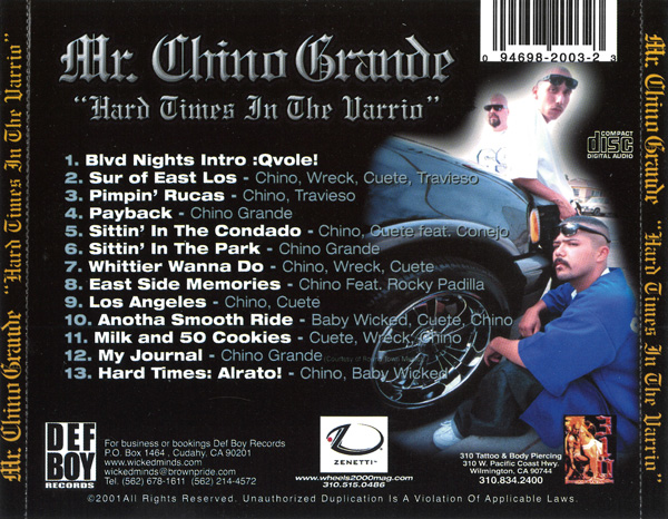 Mr. Chino Grande - Hard Times In The Varrio Chicano Rap